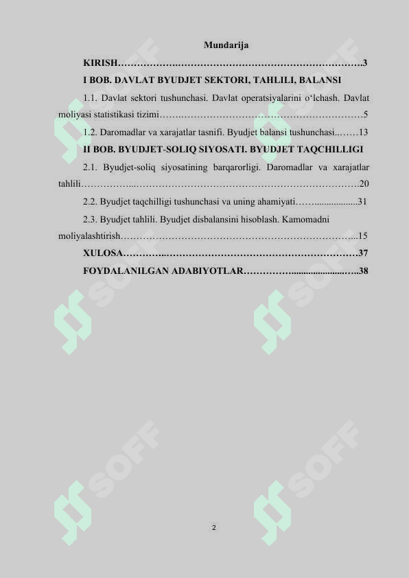 Byudjet-soliq sektori va uning tarkibi. Byudjet taqchilligi | Kurs ishi 2