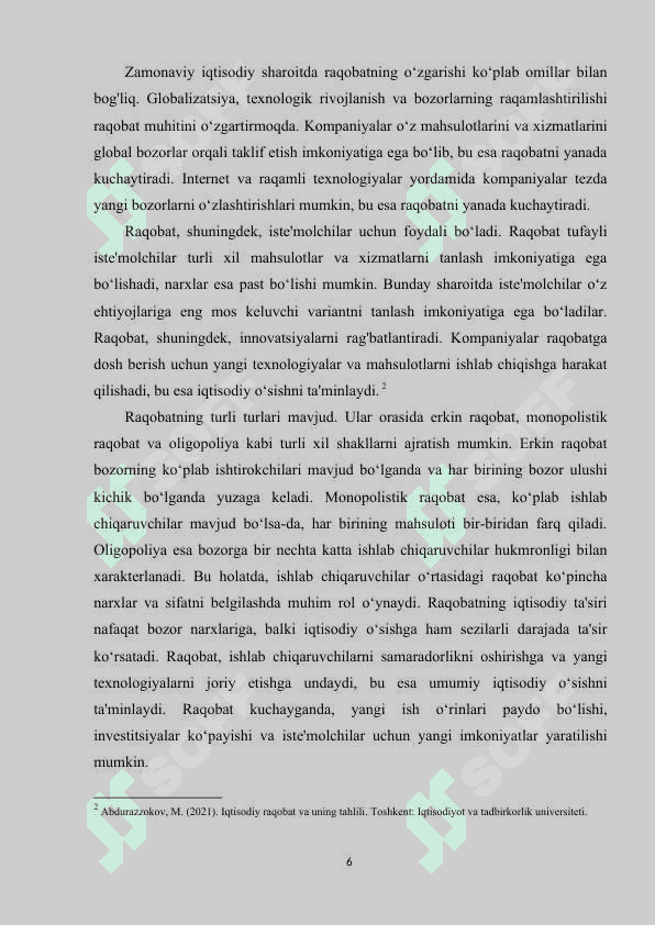 RAQOBAT VA MONOPOLIYA 5
