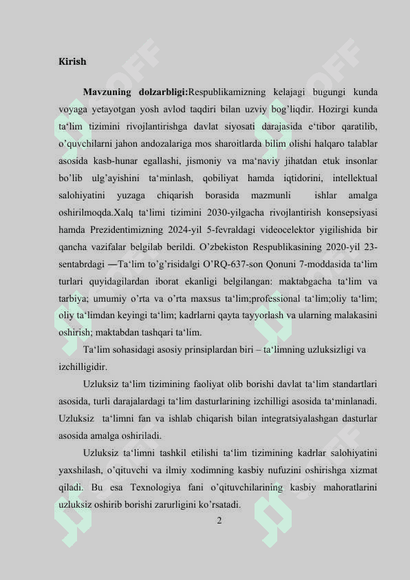 6-sinf “Buyumlarni ta’mirlash” bo’limini o’qitishda kreativli yondashuv 2