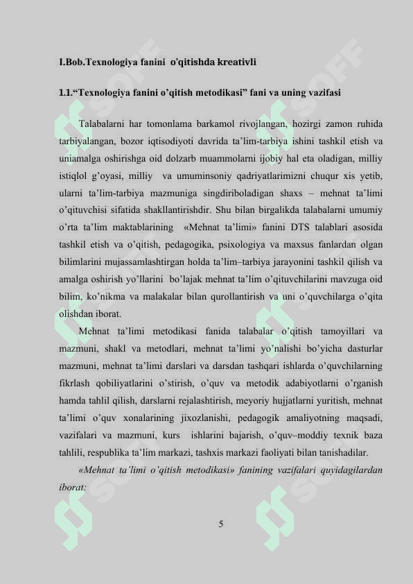 6-sinf “Buyumlarni ta’mirlash” bo’limini o’qitishda kreativli yondashuv 5