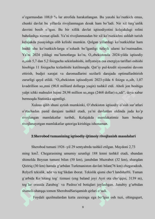 Iqtisodiy taraqqiyot iqtisodiy o’sish va milliy boylik 8