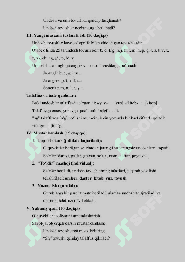 Undosh tovushlar talaffuzi va imlosi 2