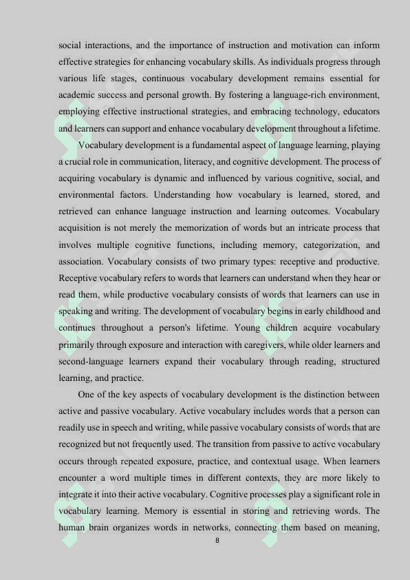 Methods to improve vocabulary in learning foreign language 8