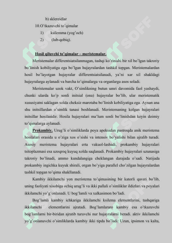O'simlik to'qimalari 3