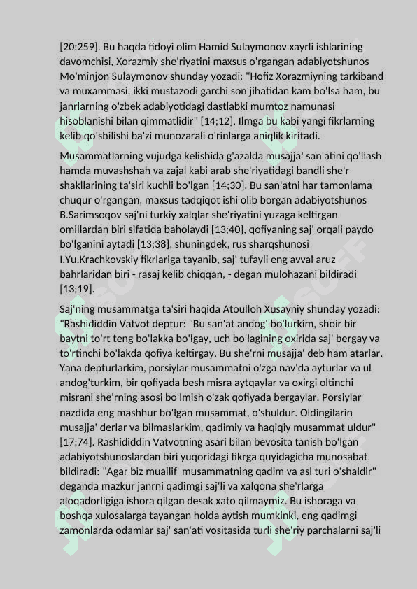 Musamman va muashshar janrlari 3
