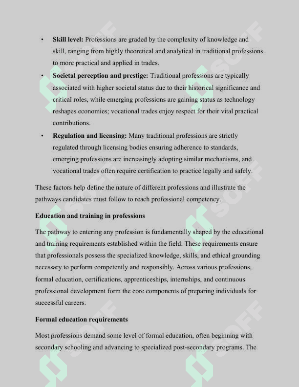 Understanding professions. Types, ethics, and impact 8