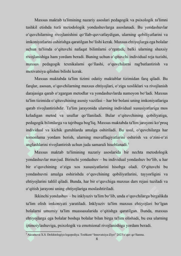 Maxsus maktab ta’limi o‘quvchilarini milliy an’analar asosida tarbiyalash. 6