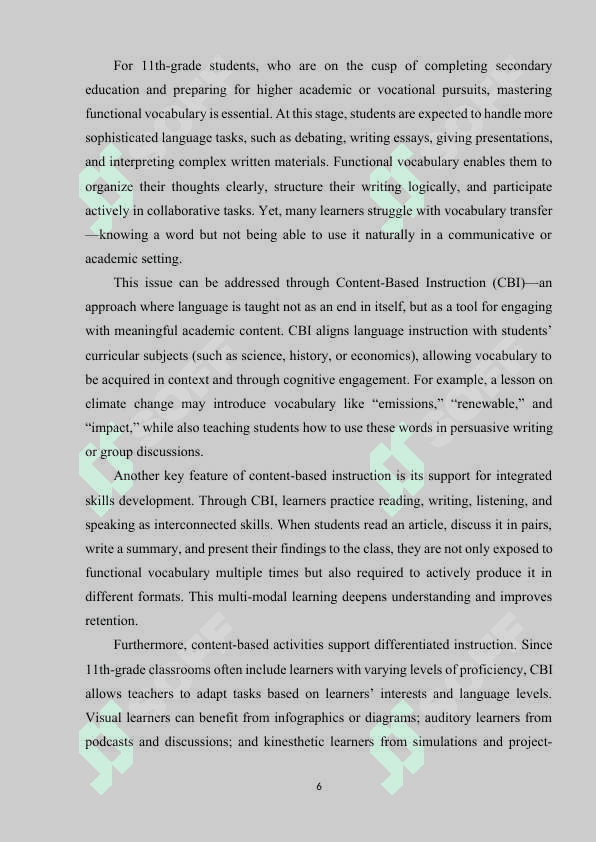 Teaching functional vocabulary through content-based activities for 11 grades 7