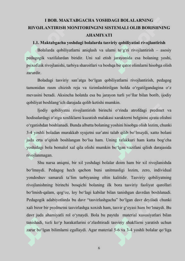 Maktabgacha yoshdagi bolalarning tasviriy qobiliyatlarini rivojlantirish bosqichlari 6