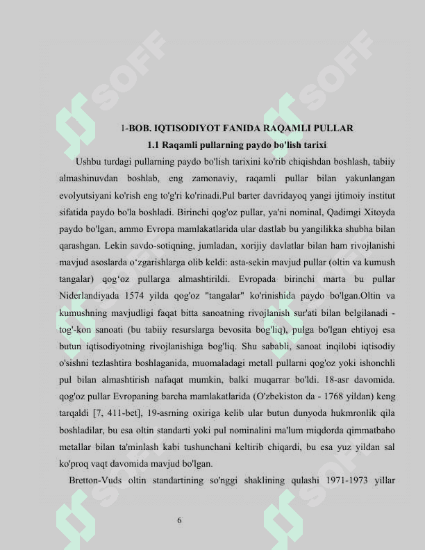 BLOKCHEYN TEXNOLOGIYALARI HAMDA MAYNING VA BITKOIN. ULARNING XUSUSIYATLARI 6