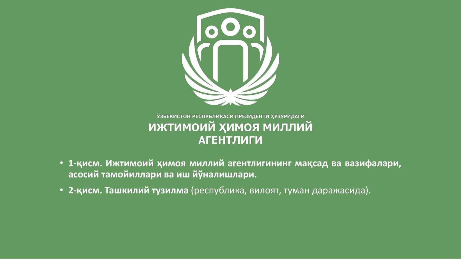 ijtimoiy ximoya milliy agentligi 1