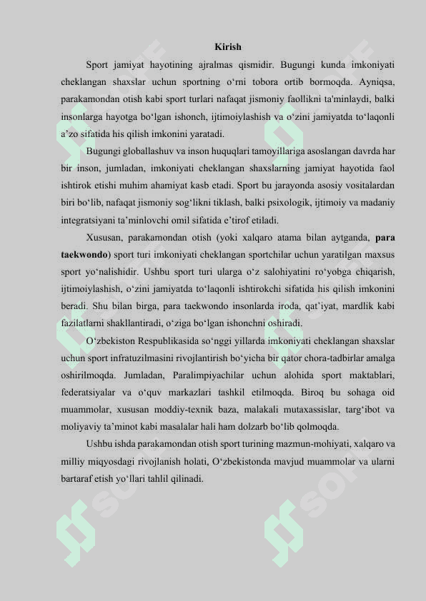 Parakamondan otish sport turining rivojlanishi va O‘zbekiston Respublikasidagi muammolari 2