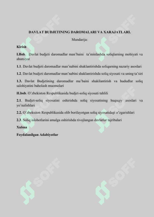 DAVLAT BUDJETINING DAROMALARI VA XARAJATLARI. 3