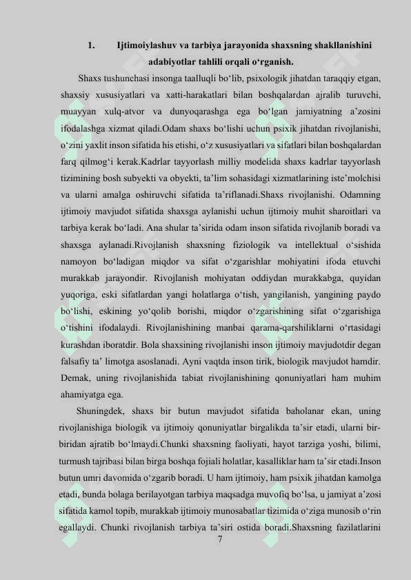 Shaxs haqida umumiy tushuncha , xarakter, qobiliyat, temperament, xulq faoliyati 6