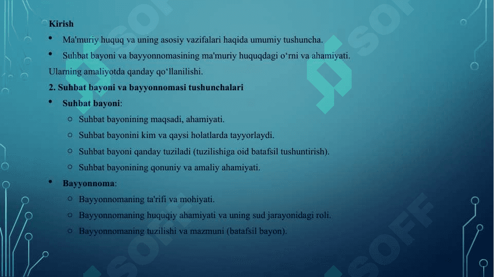 Mamuriy huquqa'muriy Huquqda Suhbat Bayoni Va Bayyonnomasi 2
