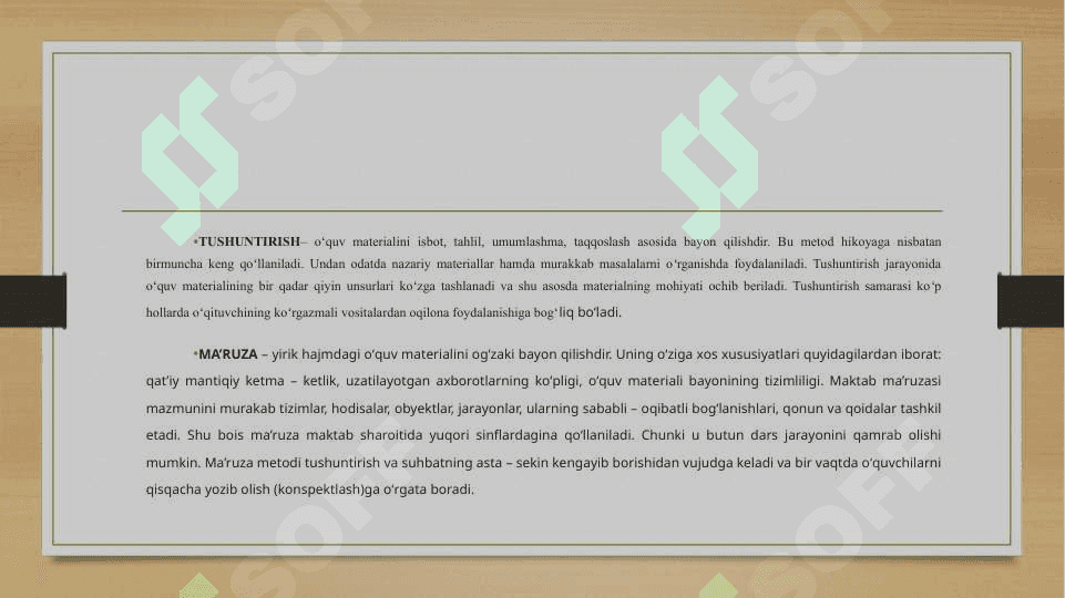 Taʻlim shakllari, metodlari va vositalari tasnifi 8