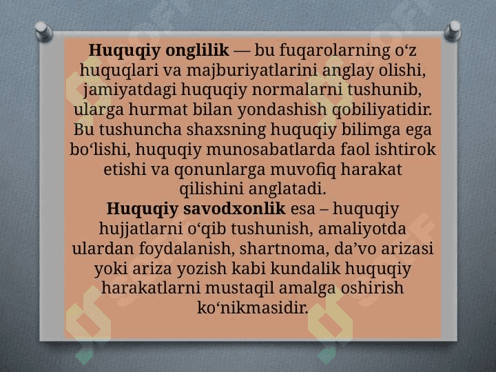 Huquqiy Onglilik va huquqiy savodxonlik 5
