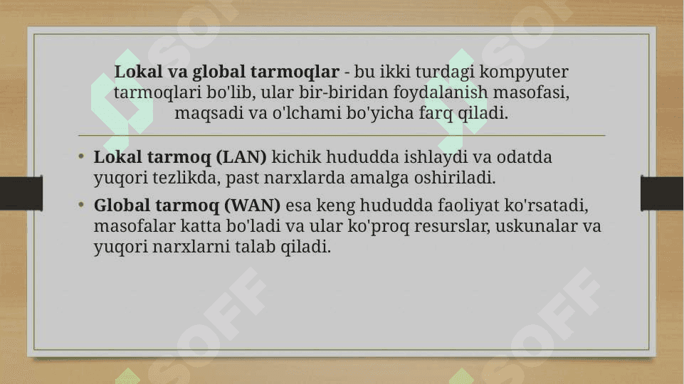 Lokal va Global tarmoqlar 2