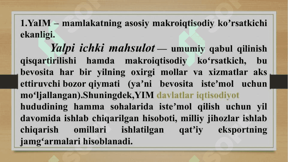 Yalpi ichki mahsulot hajmini hisoblash usullari 2