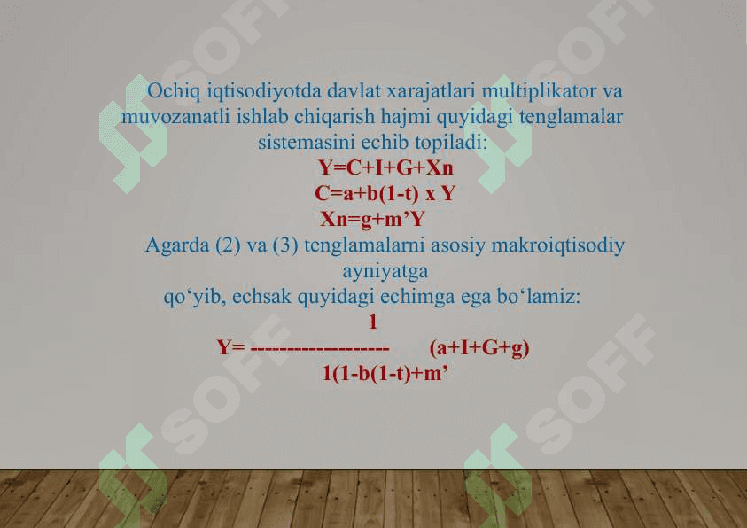 SOLIQ MULTIPLIKATSIYASI MEXANIZMI. SOLIQ MULTIPLIKATORI 4