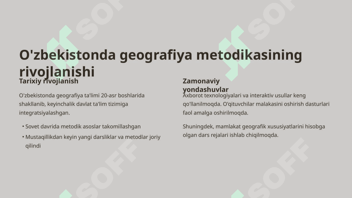 Geografiya metodikasi ta’limotining shakillanishi va rivojlanishi. 4
