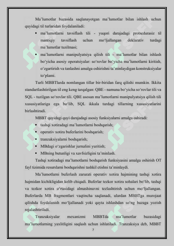 Relatsion ma’lumotlar bazasi 6