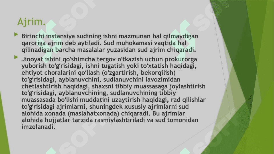 Sud hujjatlarining turlari. Sud hujjatlari mazmuniga qoʻyiladigan talablar 4