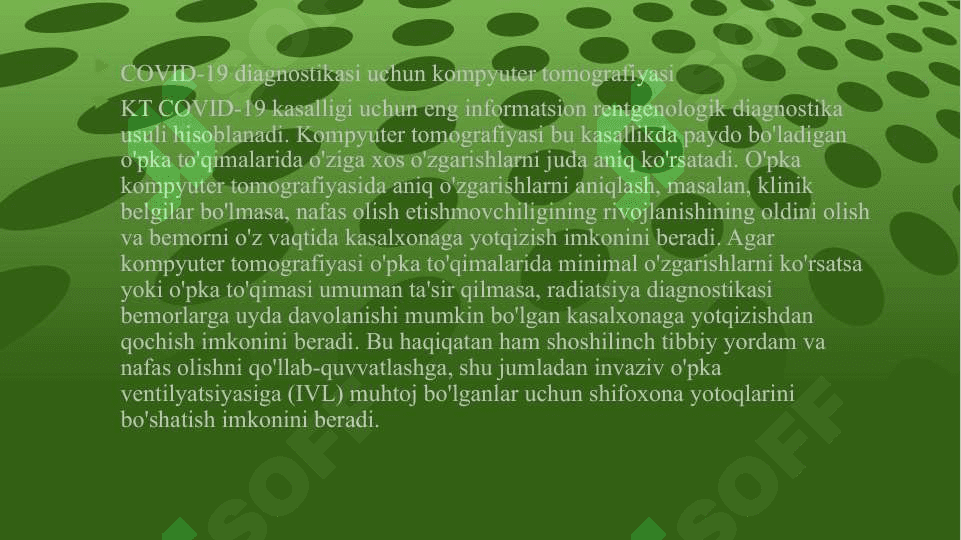Koronavirus kasalligini kompleks nur tashxisoti yordamida aniqlash 7