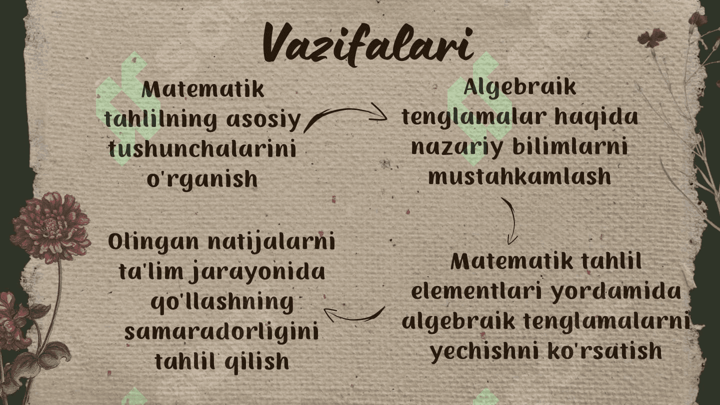 Algebraik tenglamalarni yechishda matematik tahlil elementlaridan foydalanish 5