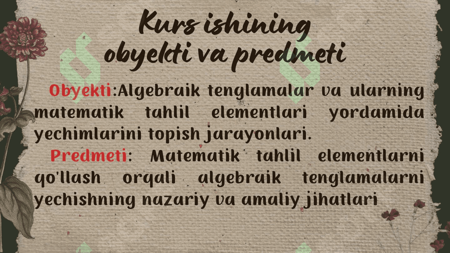 Algebraik tenglamalarni yechishda matematik tahlil elementlaridan foydalanish 6