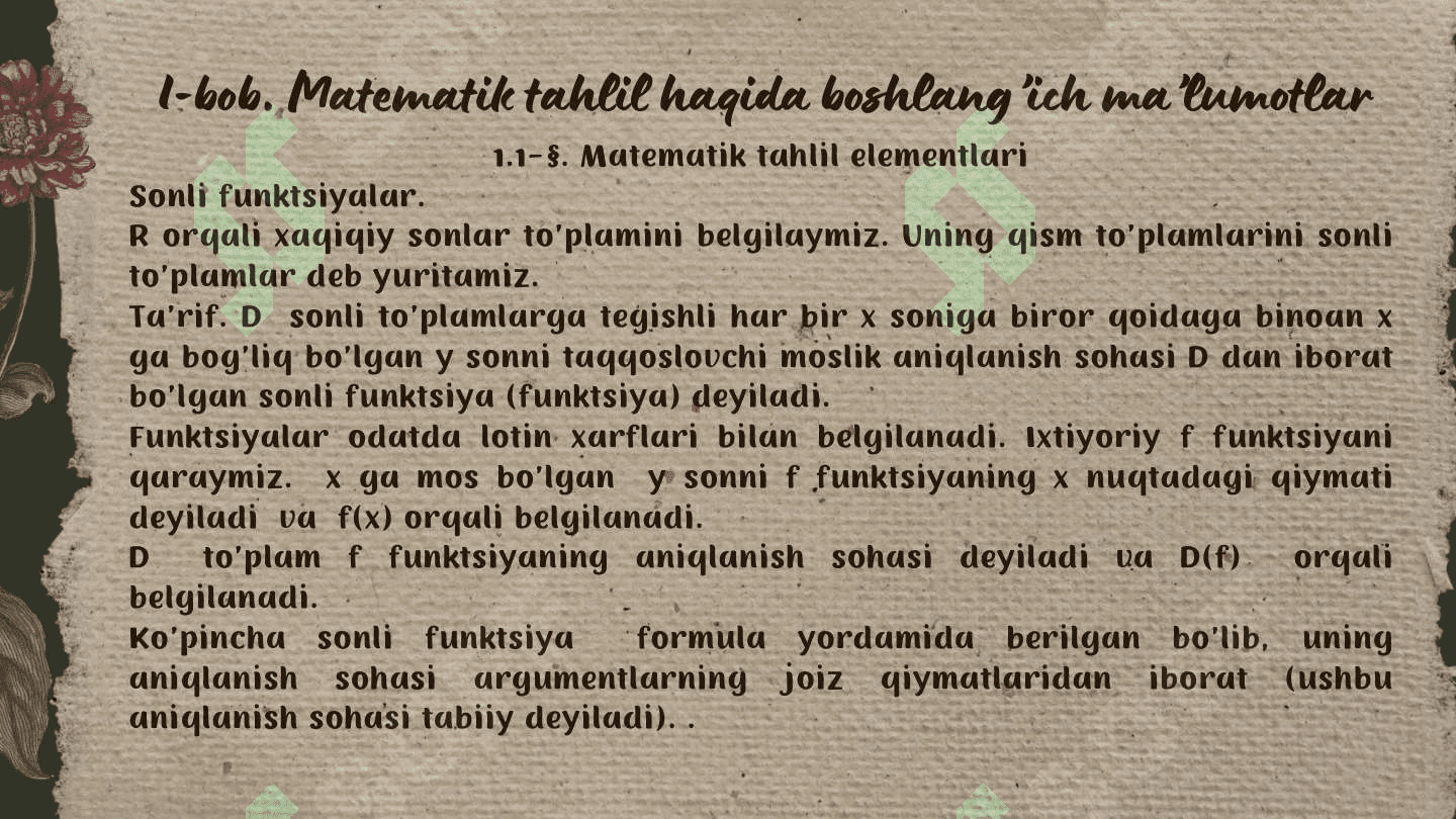 Algebraik tenglamalarni yechishda matematik tahlil elementlaridan foydalanish 8