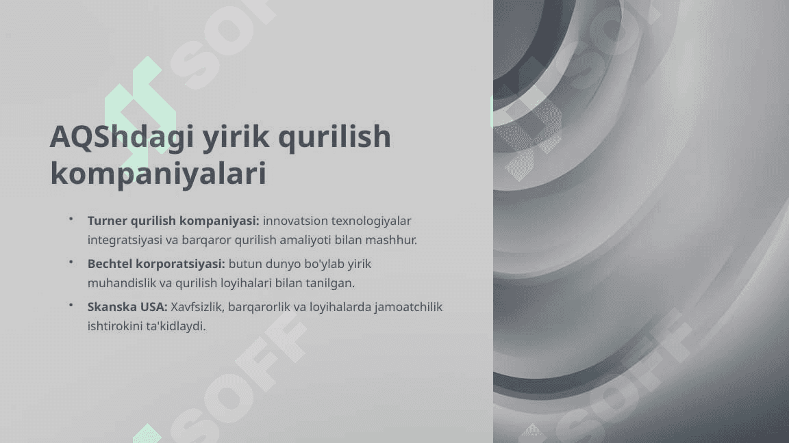 AQShda qurilish menejmentiga kirishAQShda qurilish menejmentiga kirish 2