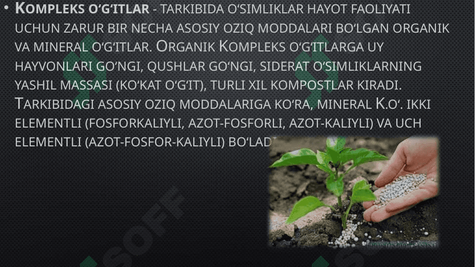kompleks og’itlarni olish 2