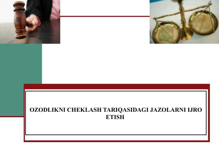 OZODLIKNI CHEKLASH TARIQASIDAGI JAZOLARNI IJRO ETISH 1