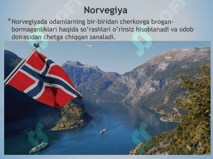 Ba’zi xorijiy mamlakatlarning odob doirasidagi ta’qiqlari Etika 8