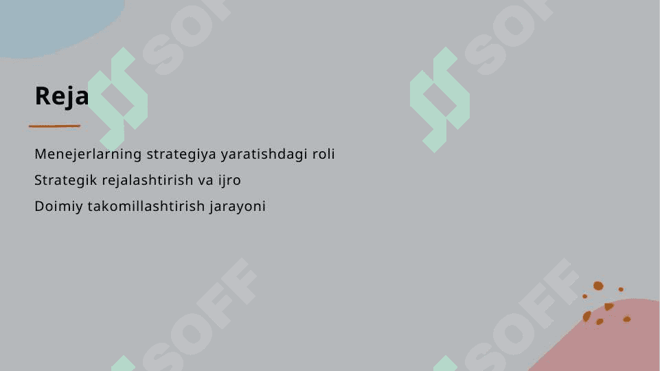 Strategiyani yaratishda va qayta ishlash jarayonida menejerning vazifalari 2