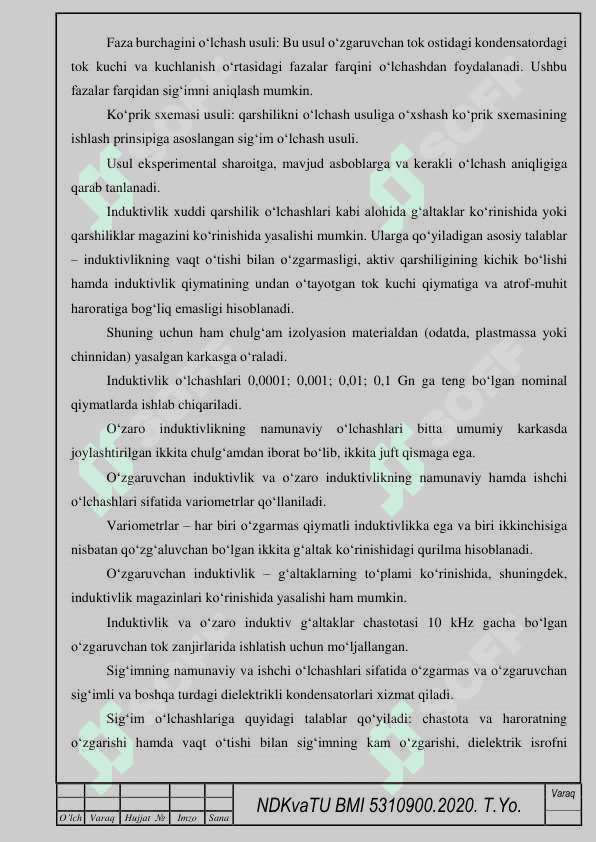 Elektr kattaliklarni o‘lchash stendini yaratish 6