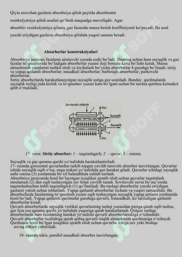 Absorbsiya jarayoni uchun jixozlar 5