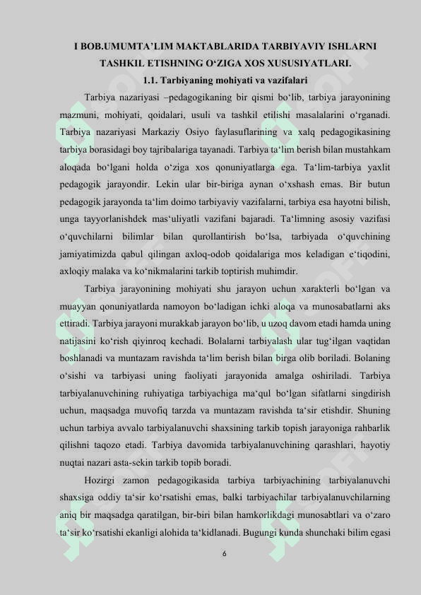 BOSHLANG‘ICH SINFLARDA TARBIYA JARAYONI MOHIYATI VA MAZMUNI 5