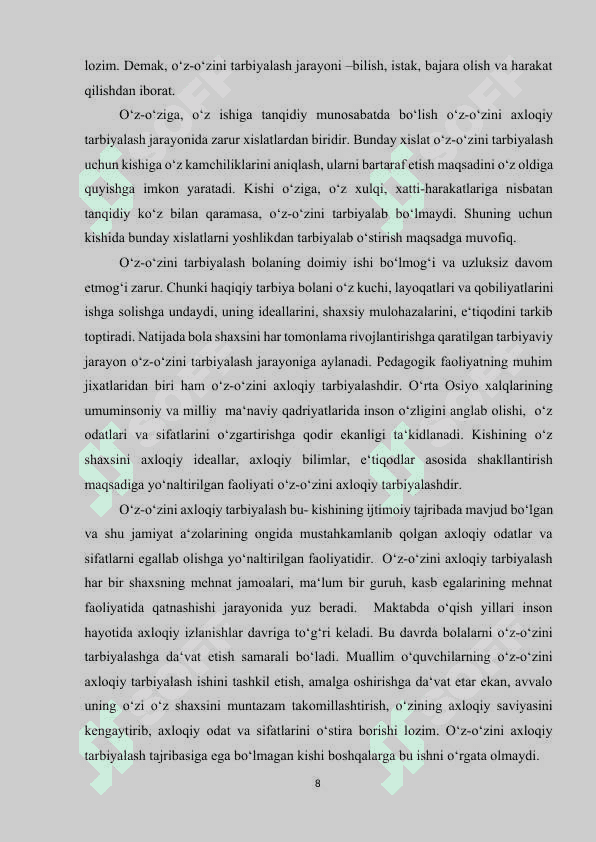 BOSHLANG‘ICH SINFLARDA TARBIYA JARAYONI MOHIYATI VA MAZMUNI 7