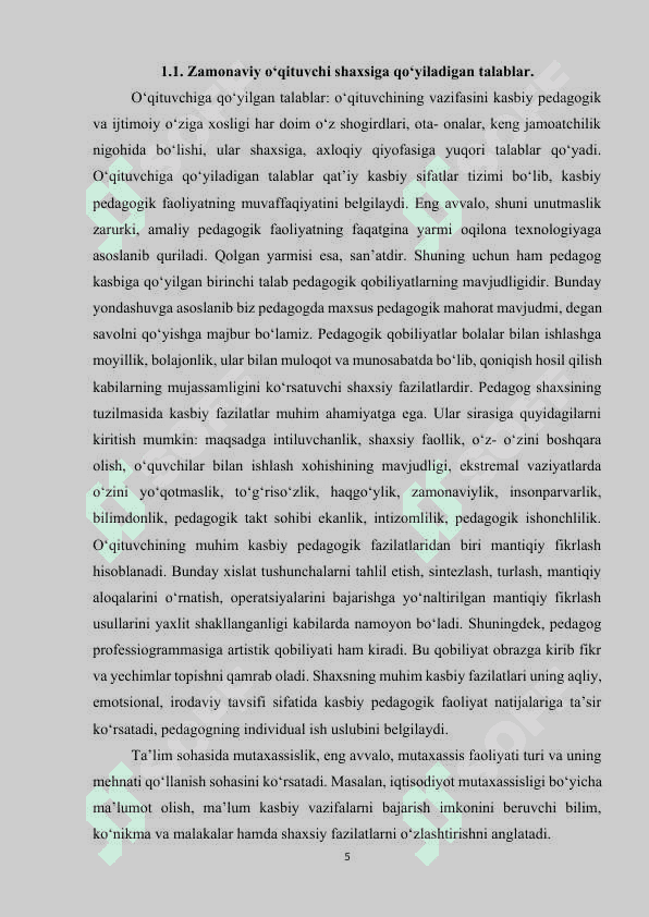 OʻQITUVCHIGA QOʻYILADIGAN ZAMONAVIY TALABLAR..docx 4