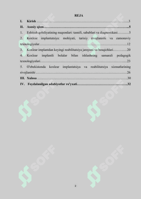 KOXLEAR IMPLANTLI ESHITISHIDA NUQSONI BO'LGAN BOLALAR REABILITATSIYASI 2