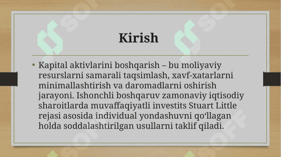 Ishonchli kapital aktivlarni boshqarishni soddalashtirish 3