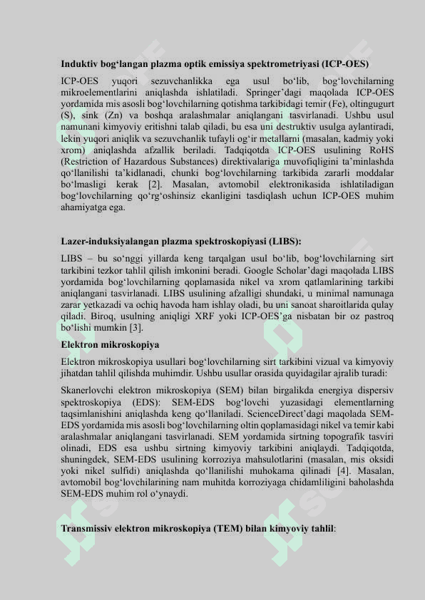 Bogʻlovchilarning kimyoviy va faza tarkibini aniqlash 3