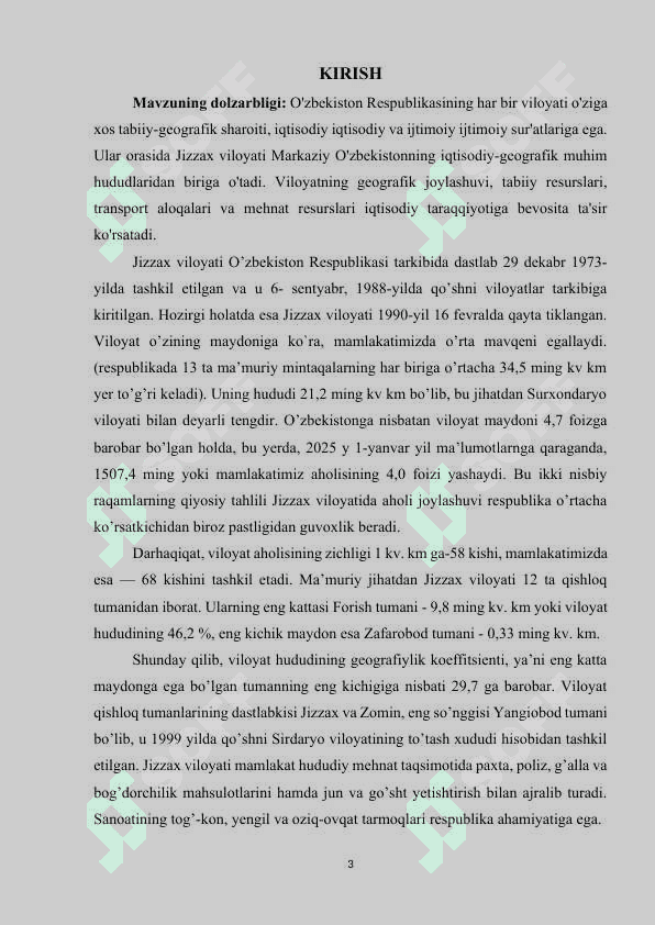 Jizzax viloyatining iqdisodiy-geografik tavsifi 3
