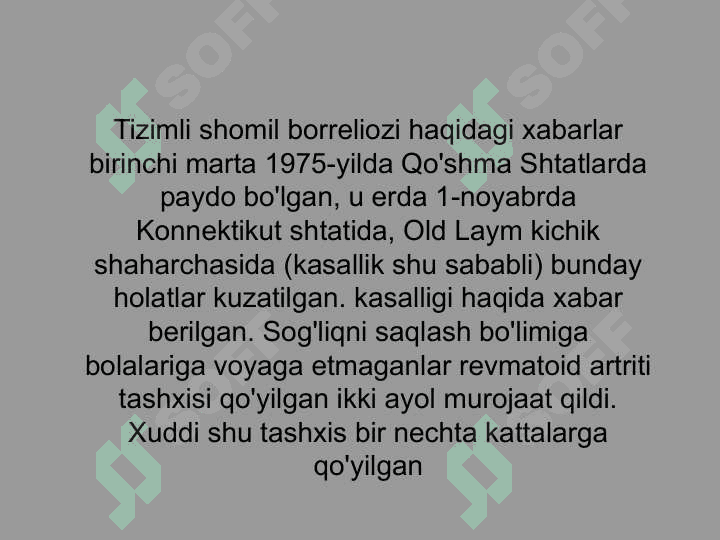 Lyme borreliosis Layme kasalligi 6