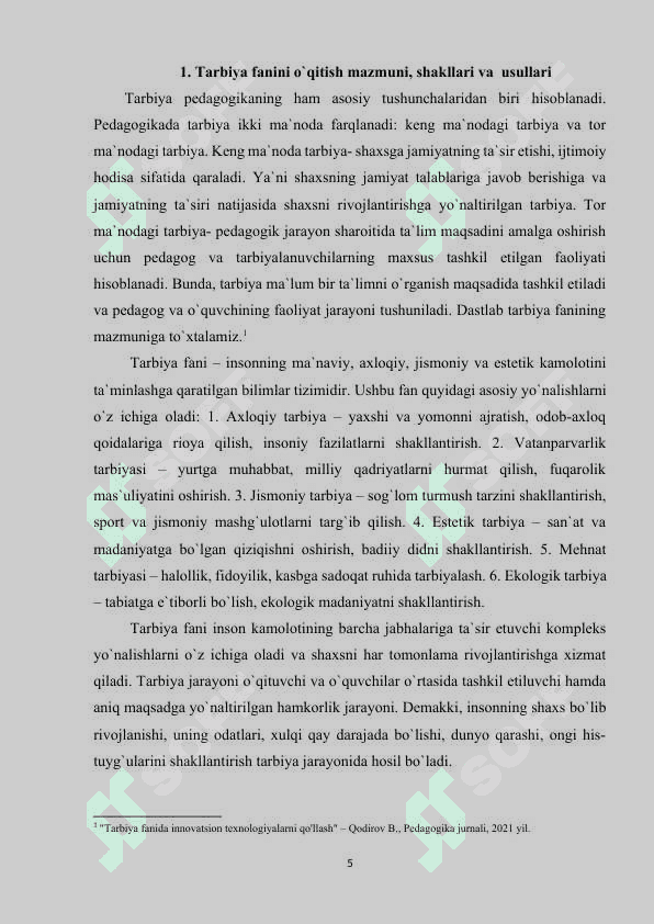TARBIYA FANINI O‘QITISH SHAKLLARI 5