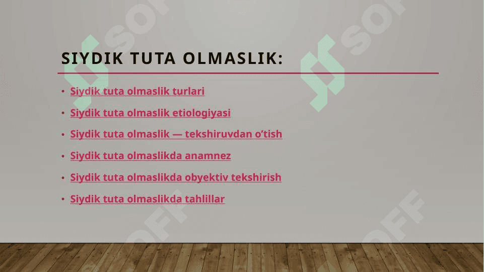 Siydik tuta olmaslik 2
