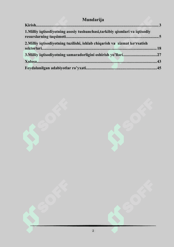 Milliy iqtisodiyotning mazmuni va uning tuzilishi 2