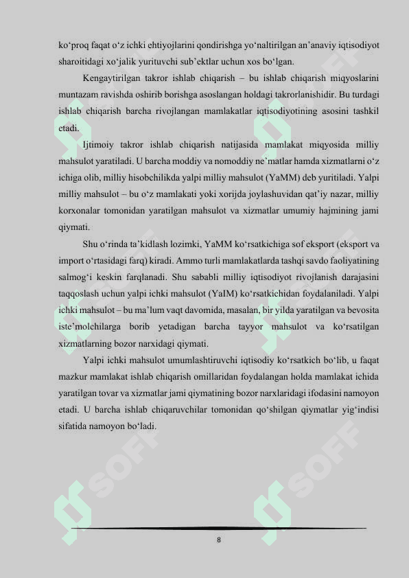 Milliy iqtisodiyotning mazmuni va uning tuzilishi 8